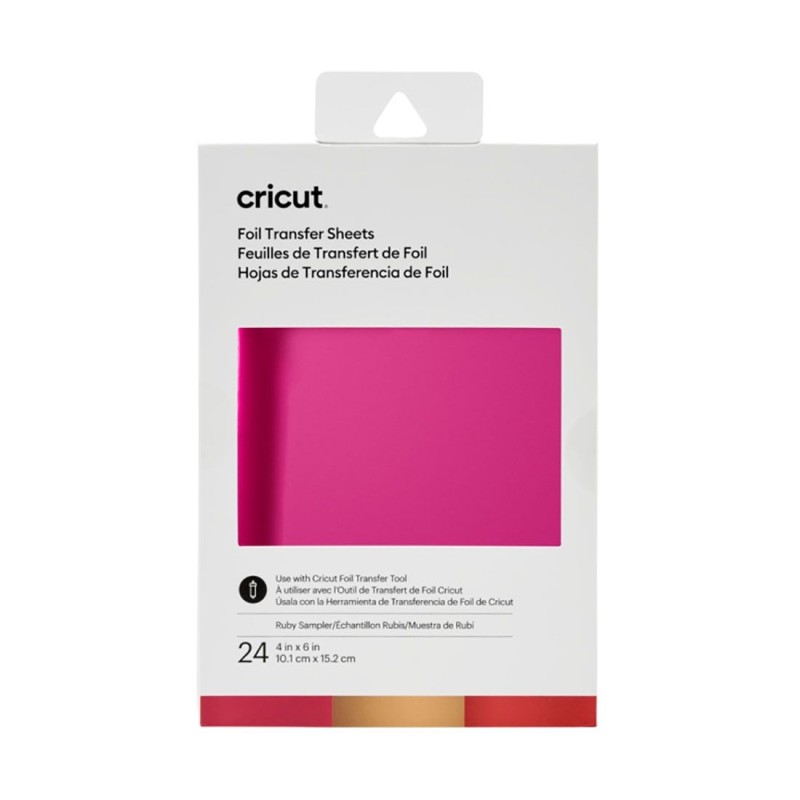 Muestrario de hojas de transferencia Cricut Foil Ruby 4x6´´ (24 Piezas) | 2008705