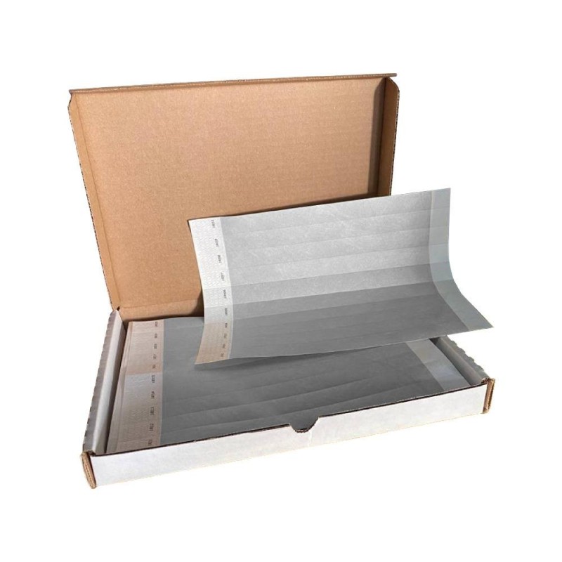 Pulseras de papel Tyvek desechable Plata 3/4´´ x 10´´