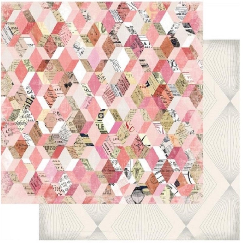 Papel para Scrapbook pre-impresión 12´´ x 12.5´´ Flea Market