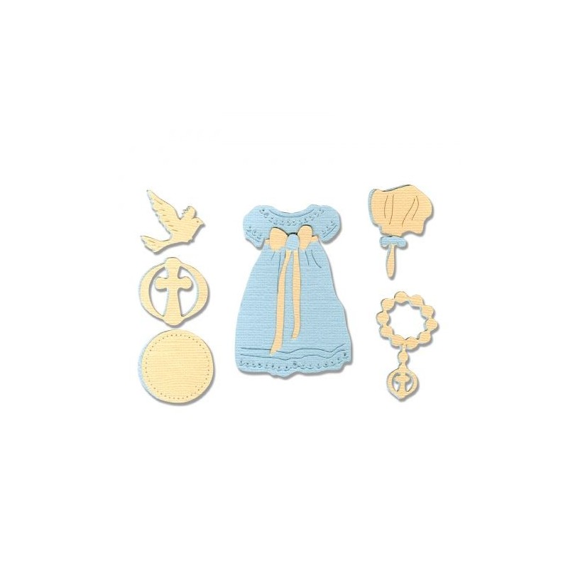 Troquel Delgado Bautismo Sizzix  Luisa Elena Guillen 7 Piezas | 663222