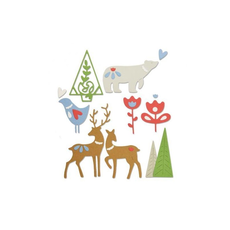 Troquel Delgado Navidad Sizzix  Lisa Jones 10 piezas | 663413