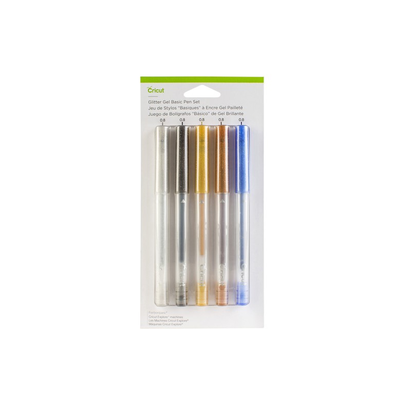 Plumas Punto Fino Gel Básicos Cricut (5pz)